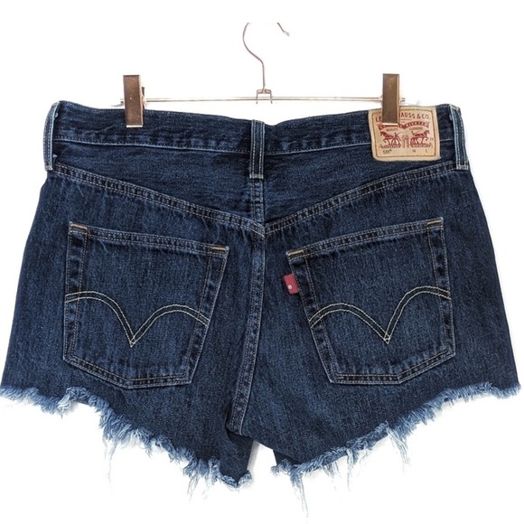 Vintage Rare R Tab 501 Levi’s Denim Jean Booty Short Frayed High Waist Shorts 30 - Picture 1 of 10